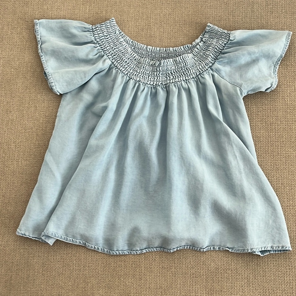 Marine Layer Hudson off shoulder top chambray Size L